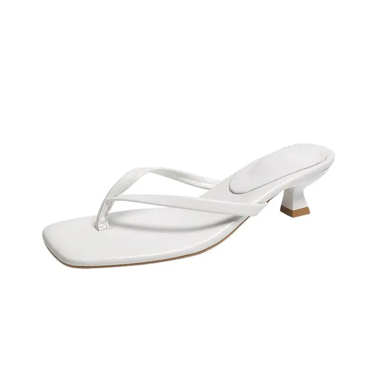 Women Retro Slippers New Summer Soft Leather Sandals Cat Women Shoes Thin Belt Thin Heel Soft Sole Flip-flops Slide Women