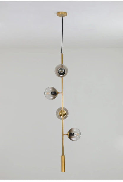 Nordic LED Pendant Lights Modern Hanglamp Glass Ball Light for Living Room Suspension Chandelier Smoke Gold Hanging Lamp Decor