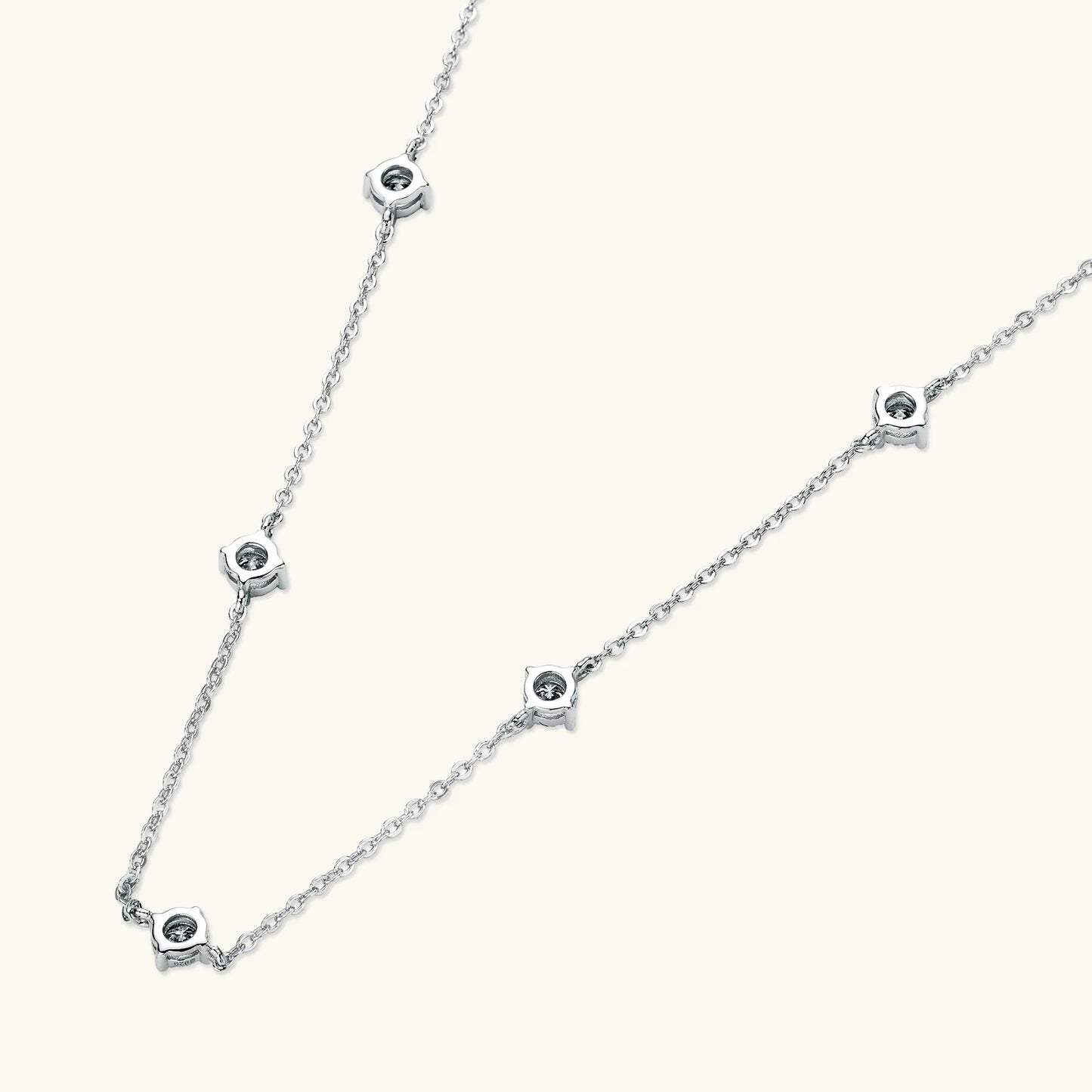 Sweetrain 3mm Moissanite Diamond Necklaces for Women Dainty 18k Gold Plated/925 Sterling Silver Neck Chain Female Trendy Jewelry