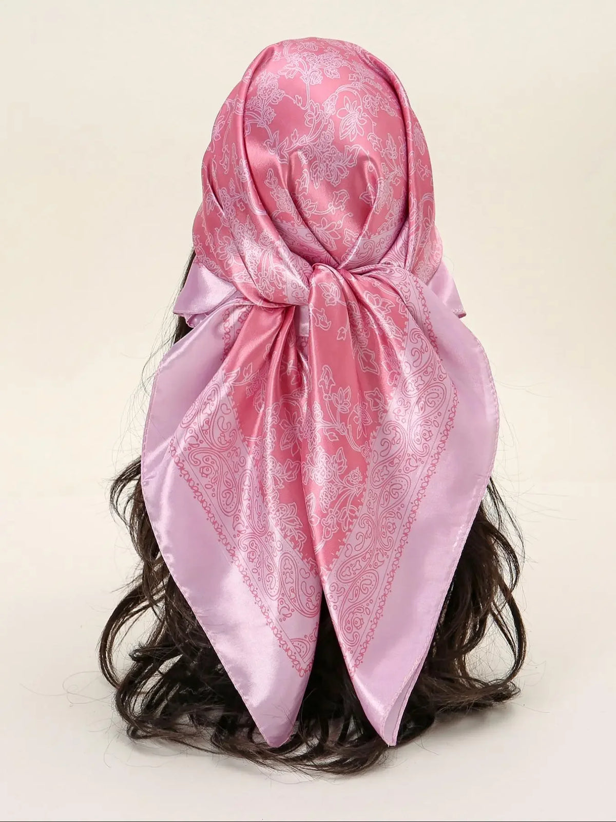 Women's Elegant Floral Print Satin Scarf, New Style Fashionable Soft Comfortable Shawl，Casual Versatile Headscarf