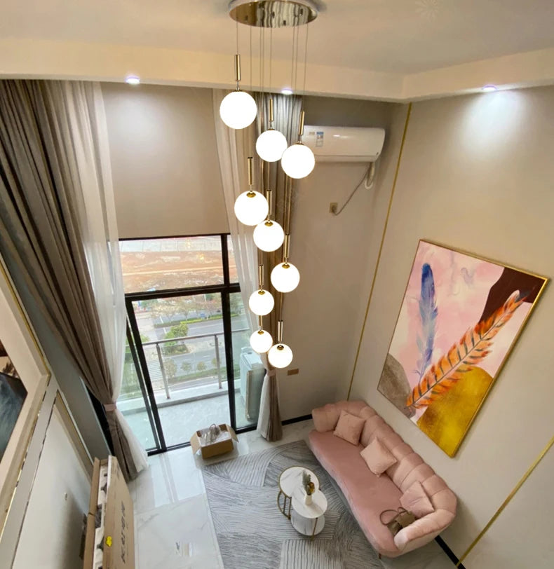 Modern Stair Chandelier Pendant Lights Indoor Lighting Ceiling Lamp Hanging Light LED Chandeliers for Living Room Indoor Lightin