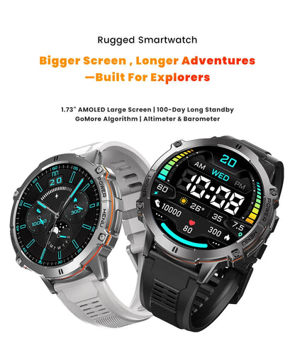 2026 New Military TANK X3 1000mAh Battery Smart Watch Men 10ATM Waterproof Swim GPS Path 1.75" AMOLED HD Call Sports Smartwatch