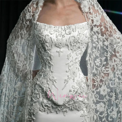 Luxury Peal Beadings O-Neck Exquisite Modern Design Charming Elegant Wedding Bride Dress Shimmering Customized vestidos de novia