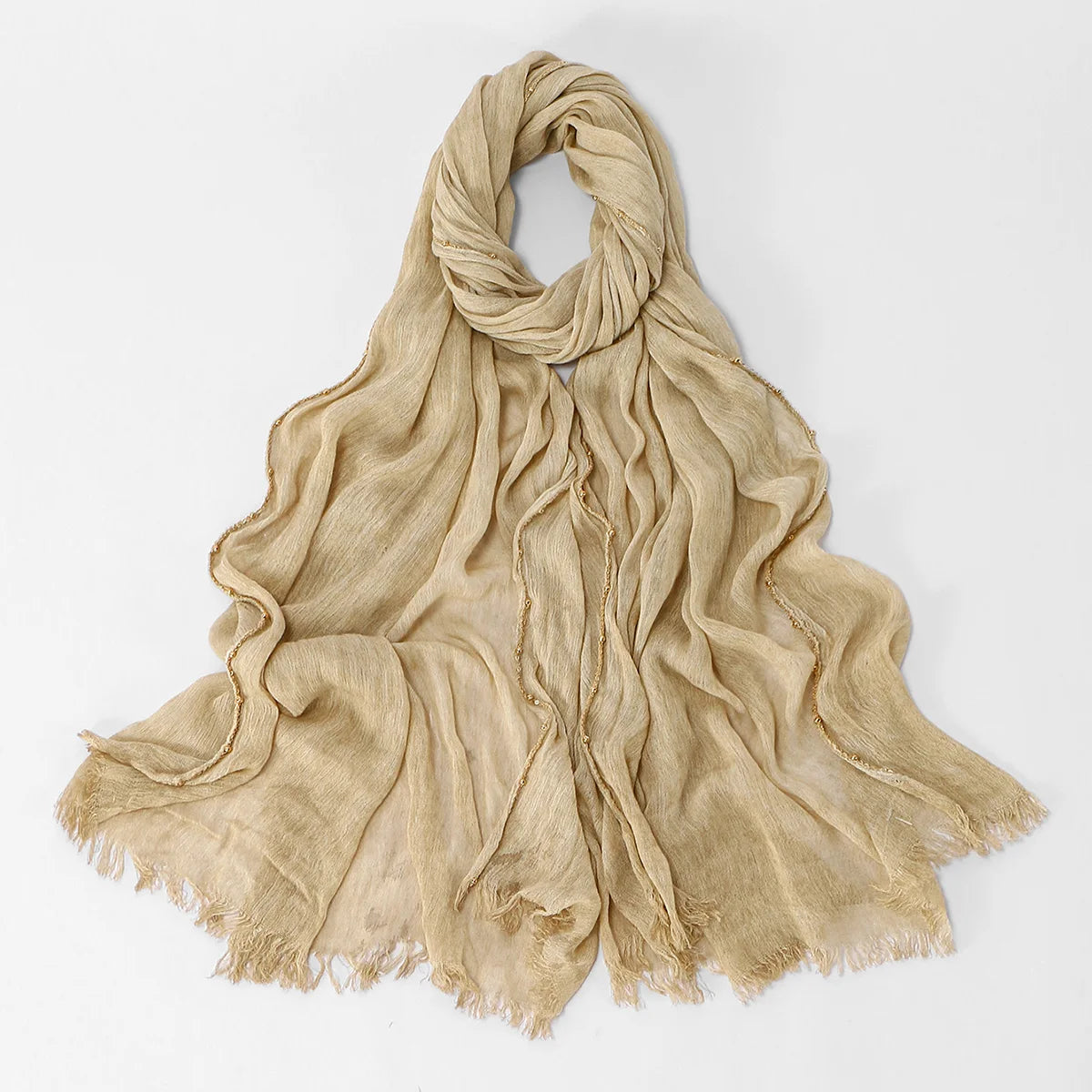 Fashion Crinkle Cotton Royan Hijab Scarf for Muslim Women Islamic Long Soft Shawls Wraps Short Tassel Bufanda Accessories
