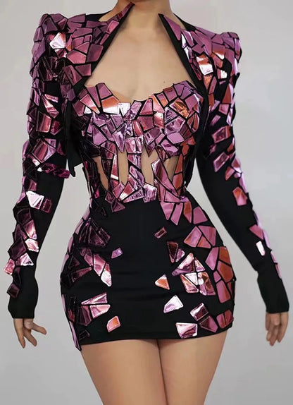 Sparkling Rhinestone Sequin Dress Model Fashion Show Party Dinner Dress Personalized Design Birthday Party Photo Shot Dress