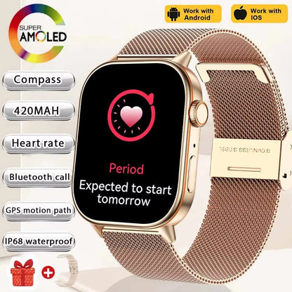 2026 New Multifunctional Smartwatch Women Gift Built-in GPS Bluetooth Call Music Fitness Sports Bracelet Sleep Monitor Watch Lad