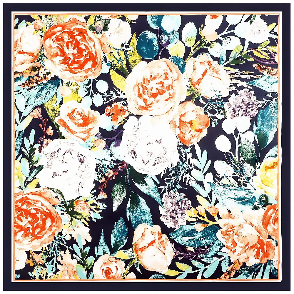 130CM Silk Scarf Women Horse Head Print Stoles Square Scarves Wraps Large Bandana Kerchief Hijabs Female Silk Foulards Sjaal