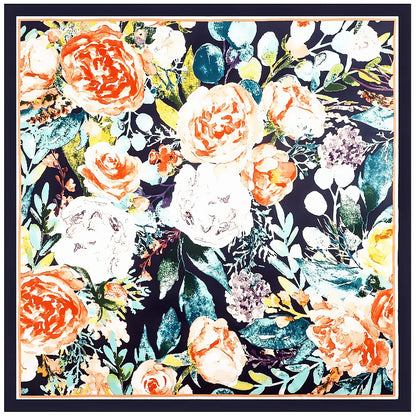 130CM Silk Scarf Women Horse Head Print Stoles Square Scarves Wraps Large Bandana Kerchief Hijabs Female Silk Foulards Sjaal