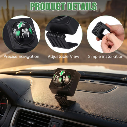 Car Compass Ball Plastic Precise Direction Dashboard Adjustable Angle Easy Read Dial Navigation Tool Auto Accessories
