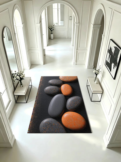 Retro Floral Pattern Carpet Flooring, Exquisite Lily Print Floor Rug for Indoor House Decoration
