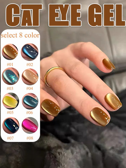 1-24pcs WS Romantic Purple Cat Eye Gel Nail Polish New Style Super Flash Versatile Whitening Purple Glass Bead Cat Nail Salon