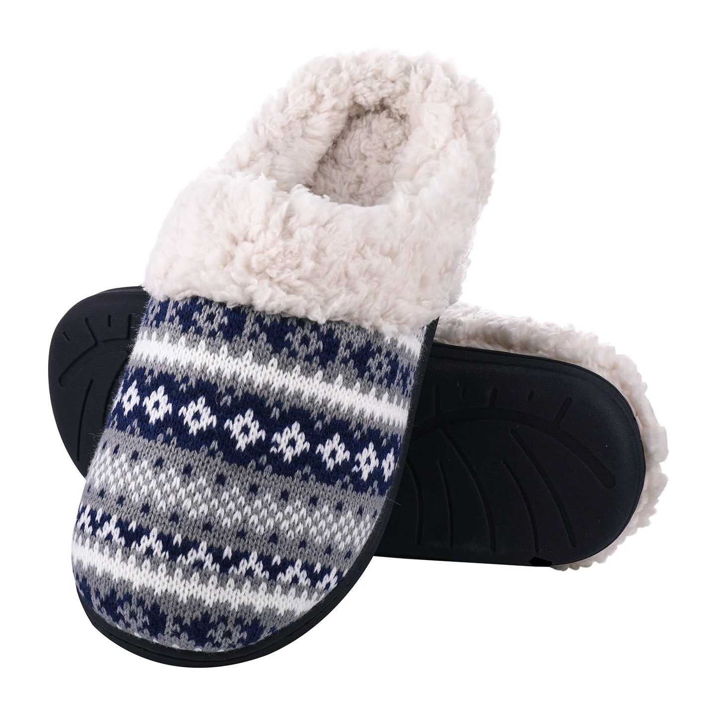 Comwarm Winter Warm Cotton Slippers For Women Men Flats Soft Non-slip Fluffy Shoes Design Slides Couple Indoor House Slippers
