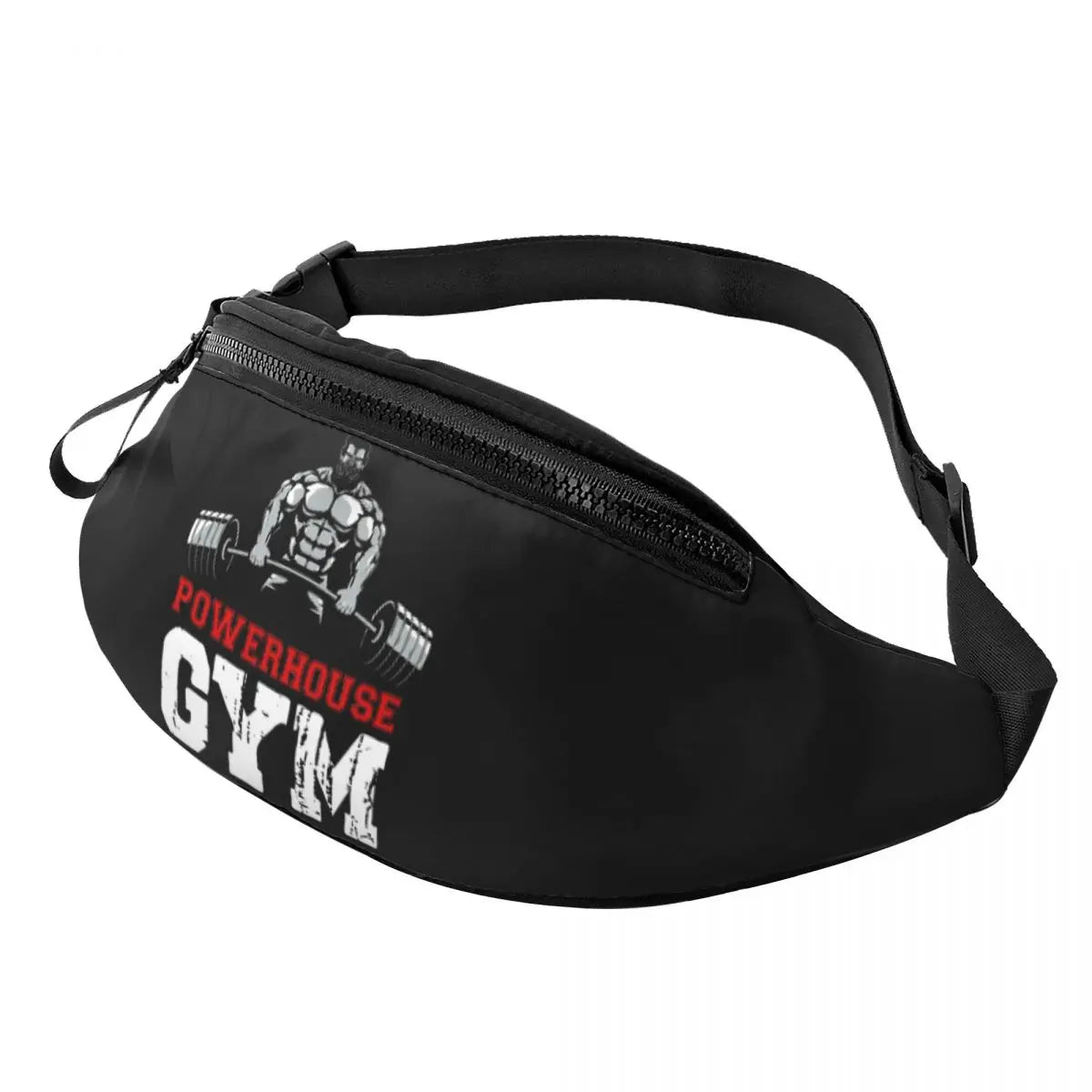 Powerhouse Gym Fanny Bag Custom Bodybuilders Fitness Crossbody Waist Pack Men Women Cycling Camping Phone Money Pouch