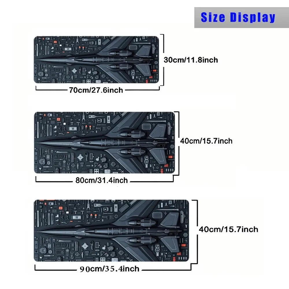Large Airfield Theme Large Mouse Pad Stitched Edges Non-Slip Rubber Base XXL Gaming Keyboard Desk Mat Office Laptop Accessories