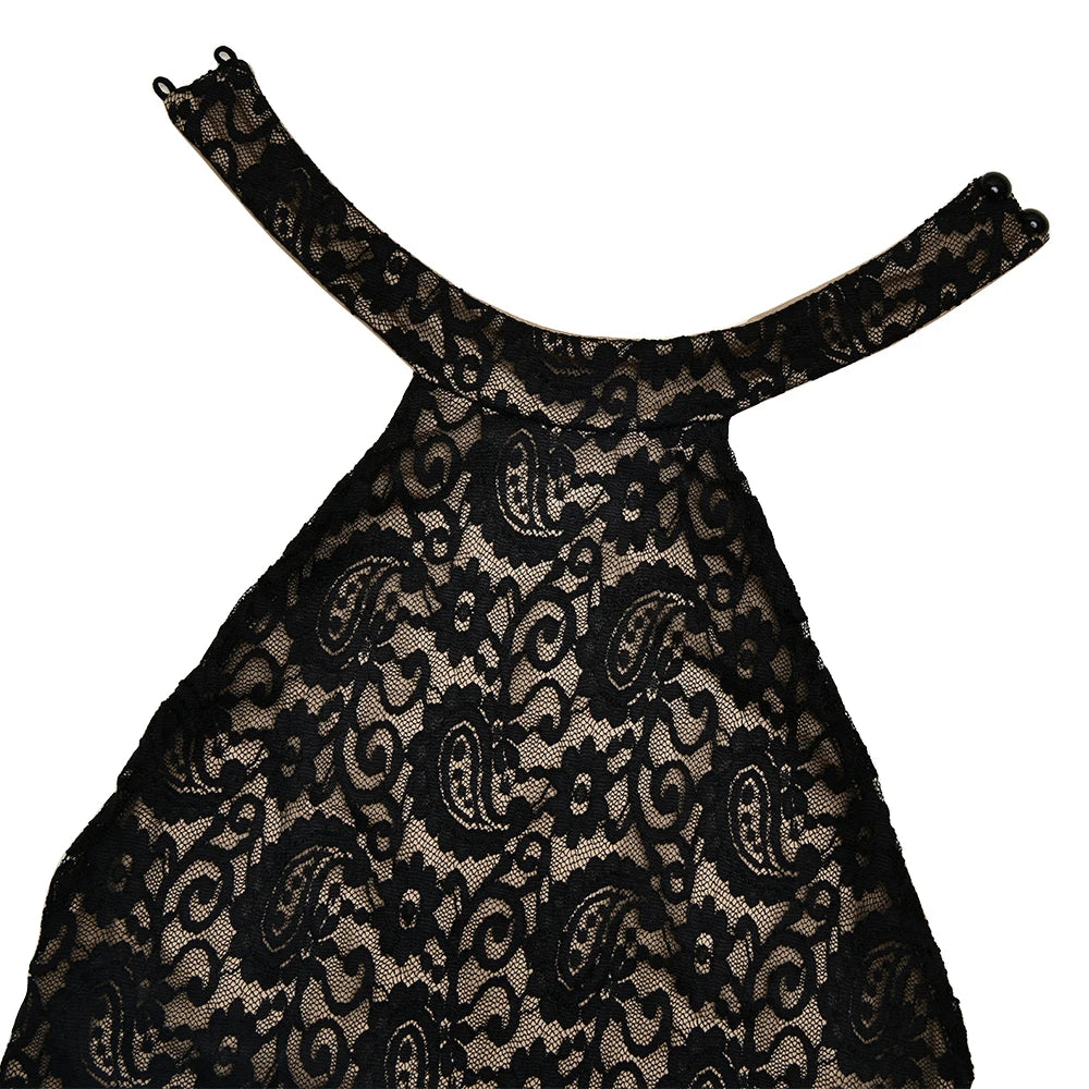 Fantoye Sexy Backless Lace Patchwork Women Jumpsuit Black Sleeveless High Elastic Rompers Spring Bodycon Elegant Party Clubwear