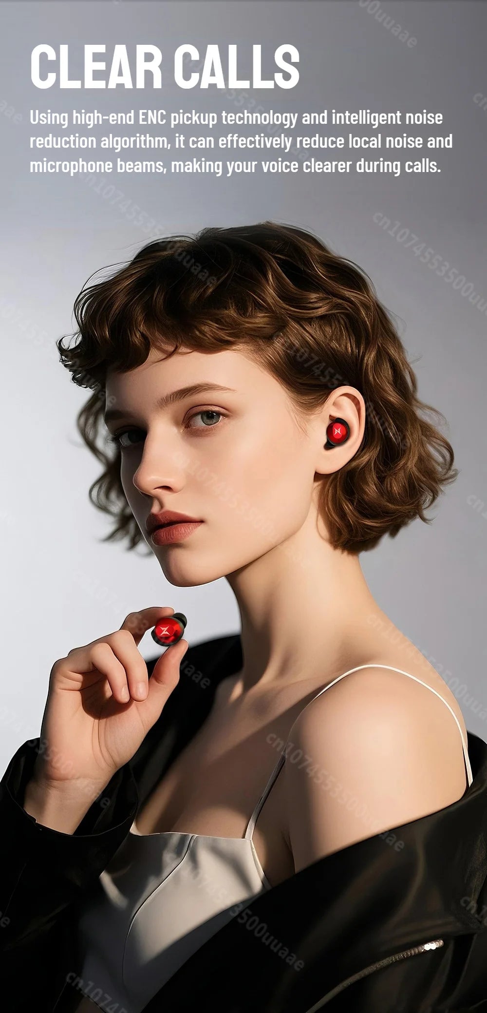 ZOMBIES CAT Bluetooth 5.4 Sports Earbuds Mini Invisible In-Ear TWS Wireless Earphone Clear Call Headphone with Sport Lanyard