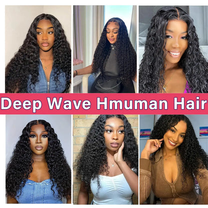 Deep Wave 13x4 Lace Front Wigs Human Hair 4x4 Glueless Transparent Lace Frontal Wig 13x6 T Part Lace Human Hair Wigs For Women