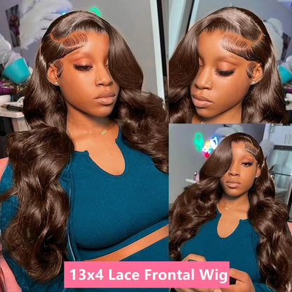 Silkwave Body Wave Chocolate Brown Lace Front Wig Brazilian 30 Inch 13x6 HD Lace Frontal Wigs For Women Colored Human Hair Wig