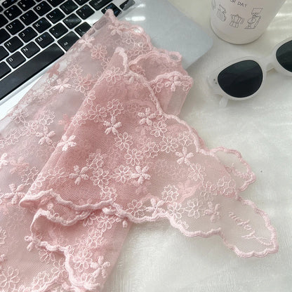 INS Lace Hair Scarf Women Korean Triangle Hair Band Travel Photo Headband Sunscreen Headscarf Girls Linen Cotton Neckerchief