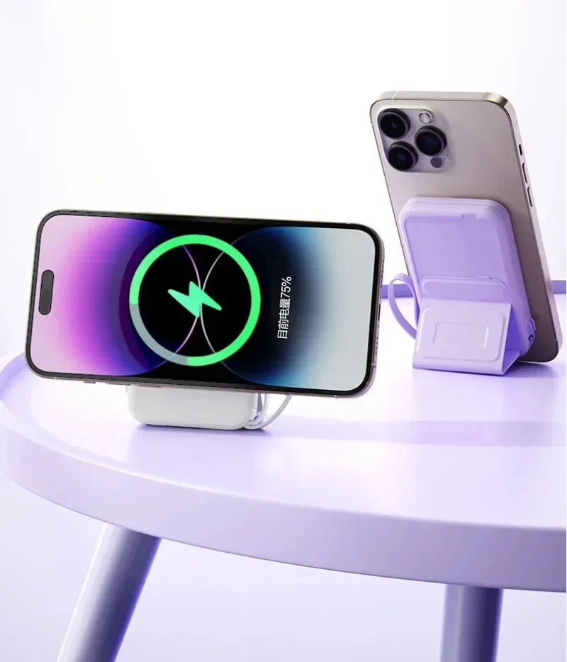 50000mAh Large Capacity Solar Power Bank 4 In1 Built in Cables Intelligent Digital Display Laser Light For Samsung Apple