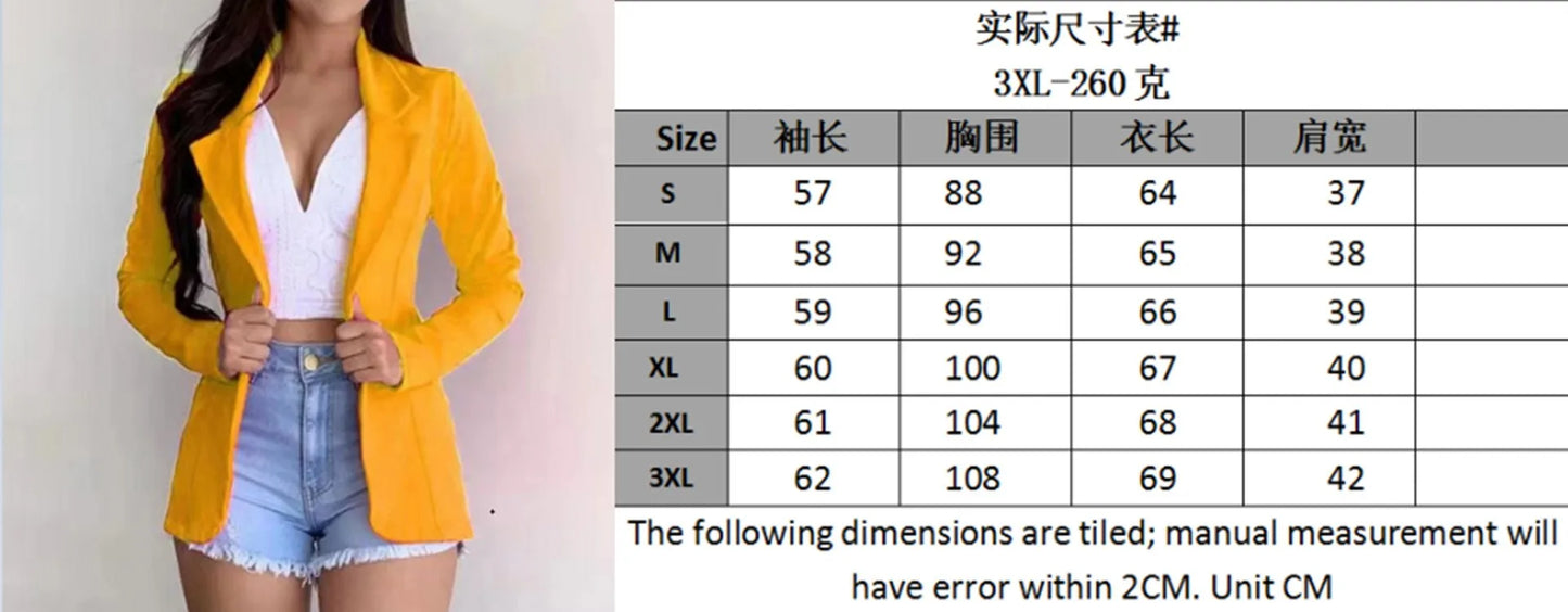 Women's Blazer 2024 Formal Blazer Women's Office Work Set Pocket Jacket Coat Loose women's wear