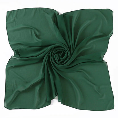 90*90CM Headwrap Heavy Chiffon Square Scarf Muslim Hijabs Women Underscarf Fashion Casual Plain Color Hijab