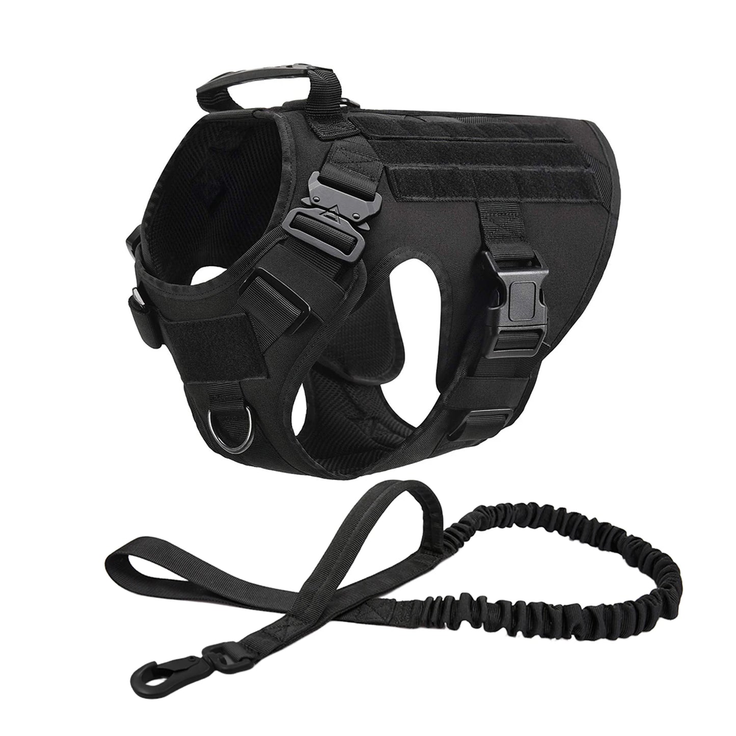 Dog Harness Collar Leash Molle Pouches For Medium Large Dogs Pet German Shepherd Training Walking Vest Tactical Dog Harnesses