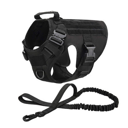 Dog Harness Collar Leash Molle Pouches For Medium Large Dogs Pet German Shepherd Training Walking Vest Tactical Dog Harnesses