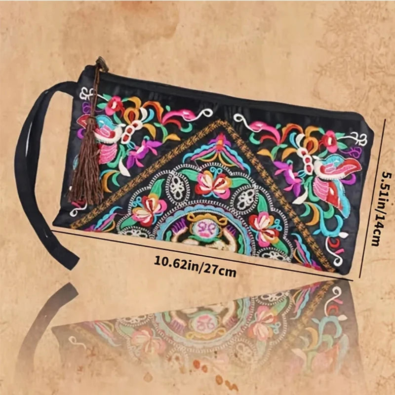Luxury Design Flowers Clutches Pouch Fashion Women Wallet Wrist Handbag Lady Vintage Envelope Phone Purse Card Holders Pocket