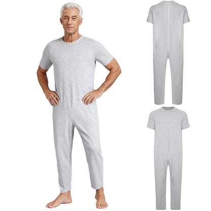 Men Women Special Needs Adaptive Clothing Elderly Alzheimer ASD Anti-Strip Jumpsuit Back Zipper Bodysuit Daily Wear Homewear