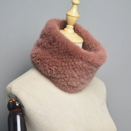 Winter Ring Scarf Women Real Fur Mink Warm Fashion Female Loop Mink Scarves 2026 For Women Knitted Ring Scarfs