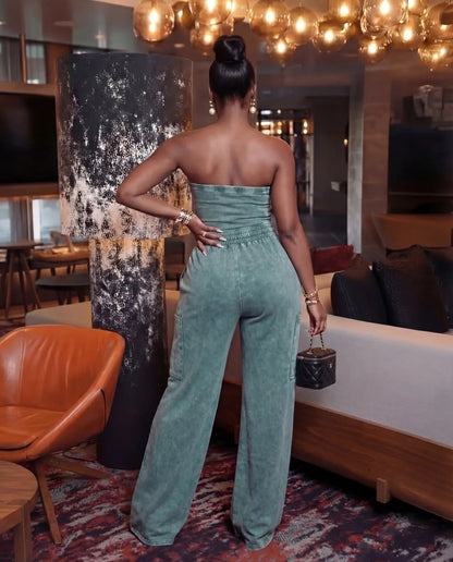 Jumpsuits Women One Piece Sleeveless Strapless Overalls Long Pants Elastic Waist Rompers Y2k Streetwear Jumpsuit Work 2026