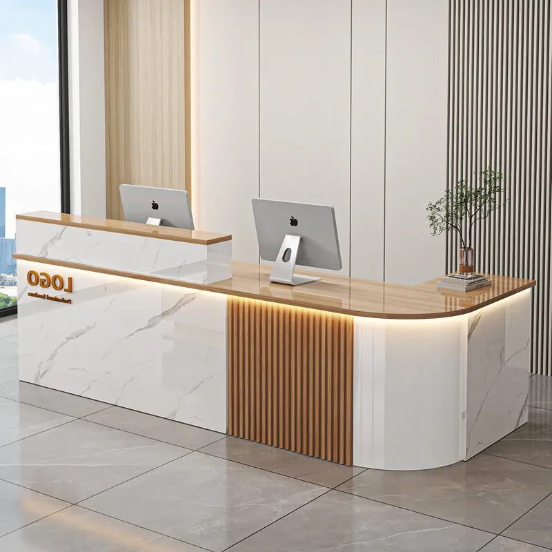Customized Cashier Podium Counter Reception Desk Small Reception Desk For Salon Bancone Per Negozio Office Furniture