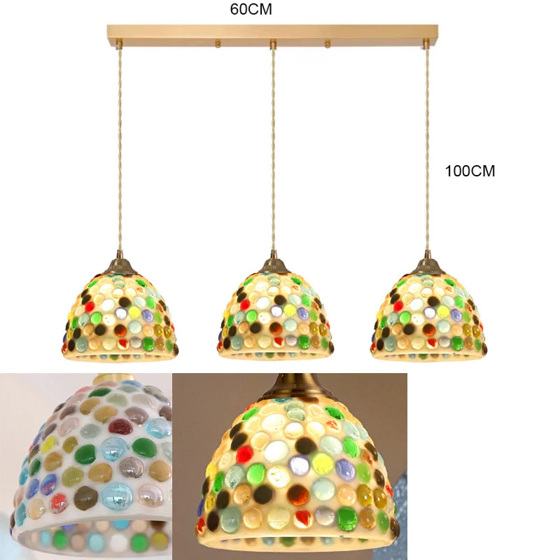 Glass Ceiling Chandelier Creative Sea Shell Lampshade Bedroom Bedside Hanging Lamp Interior Decoration Lighting Pendant Lights
