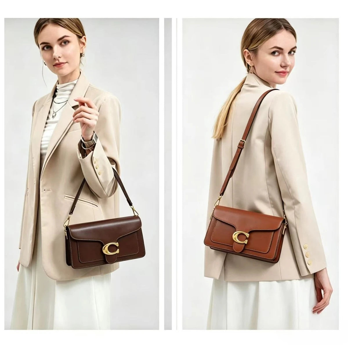 26 New Niche Bag Women's Premium Texture Solid Color Simple and Versatile Small Square & Commuter Multi-Compartment Shoulder Bag