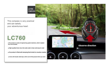 LED Light Electronic Compass, High Precision Pivoting Navigation Compass for Boat Car Marine Use