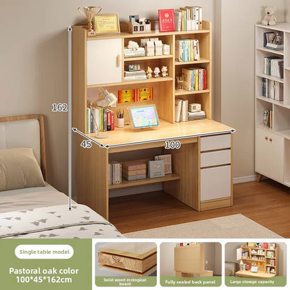 Aesthetic Desk Home Modern Simple Bookshelf Integrated Student Bedroom Learning To Write With Drawing Desk Office Computer Desk