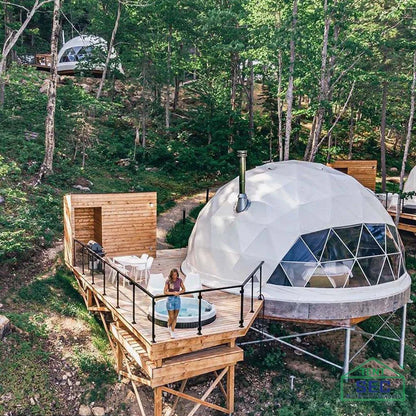 Luxury Geodesic Dome Tent Waterproof PVC Spherical Glamping House Transparent Bubble Tent For Resort Villa Commercial Rental