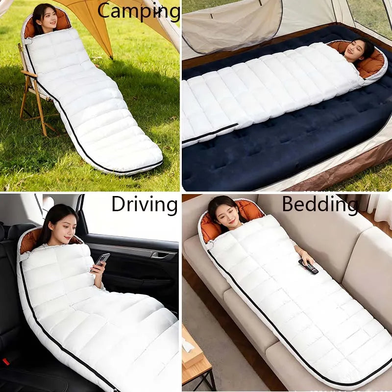 Wider Waterproof Down Sleeping Bag 225CM*95CM for Winter Cold Weather -25~0 ℃ Camping Hiking Backpacking with Compression Sack