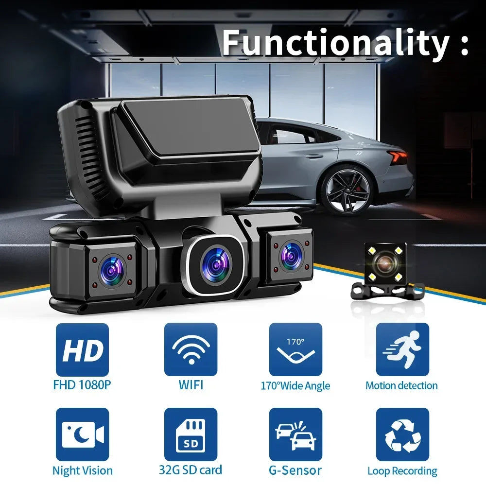 New 360 Degree 4CH Car Dvr HD 1080P Video Recorder WiFi Dashcam 24h Parking Monitor Front and Rear View Camera Car Recorder