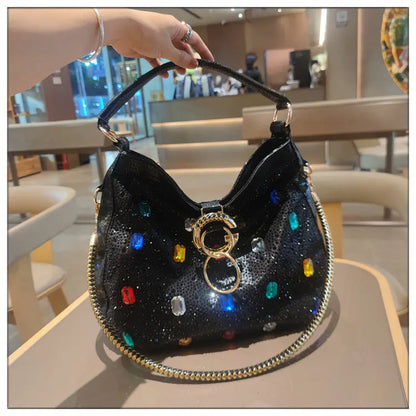 Luxury Genuine Leather Portable Women's Bag Leisure Large Capacity Diamond Tote Bag Shoulder Crossbody Bucket Bags Fashion 2026