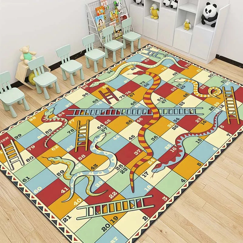 15 Size Snakes and Ladders Game Pattern Rug Carpets for Bedroom Living Room Mat Creative Door Mat Dressing Room Rugs Play Mats