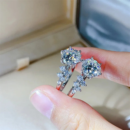 100% Original Certified PT950 Moissanite Ring Diamond Ring for Couples D Color Fashionable  Light Luxury Diamond Ring for Women
