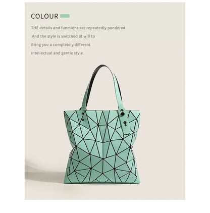 Luminous Bag Reflective Geometric Bags for Women 2024 Quilted Shoulder Bags Totes Female Handbags Bolsa Feminina Sac À Main