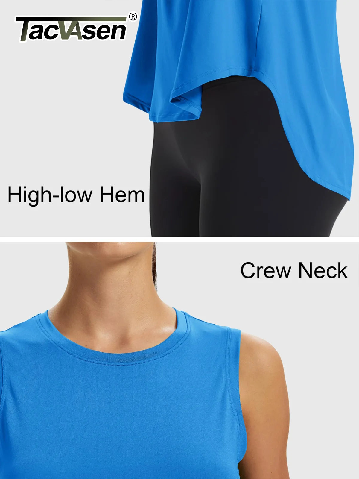 TACVASEN Quick Dry Women's Tank Top UPF 80+ UV Protection Tie Back Sports Vest Moisture Wicking Yoga Fitness Sleeveless T-shirt