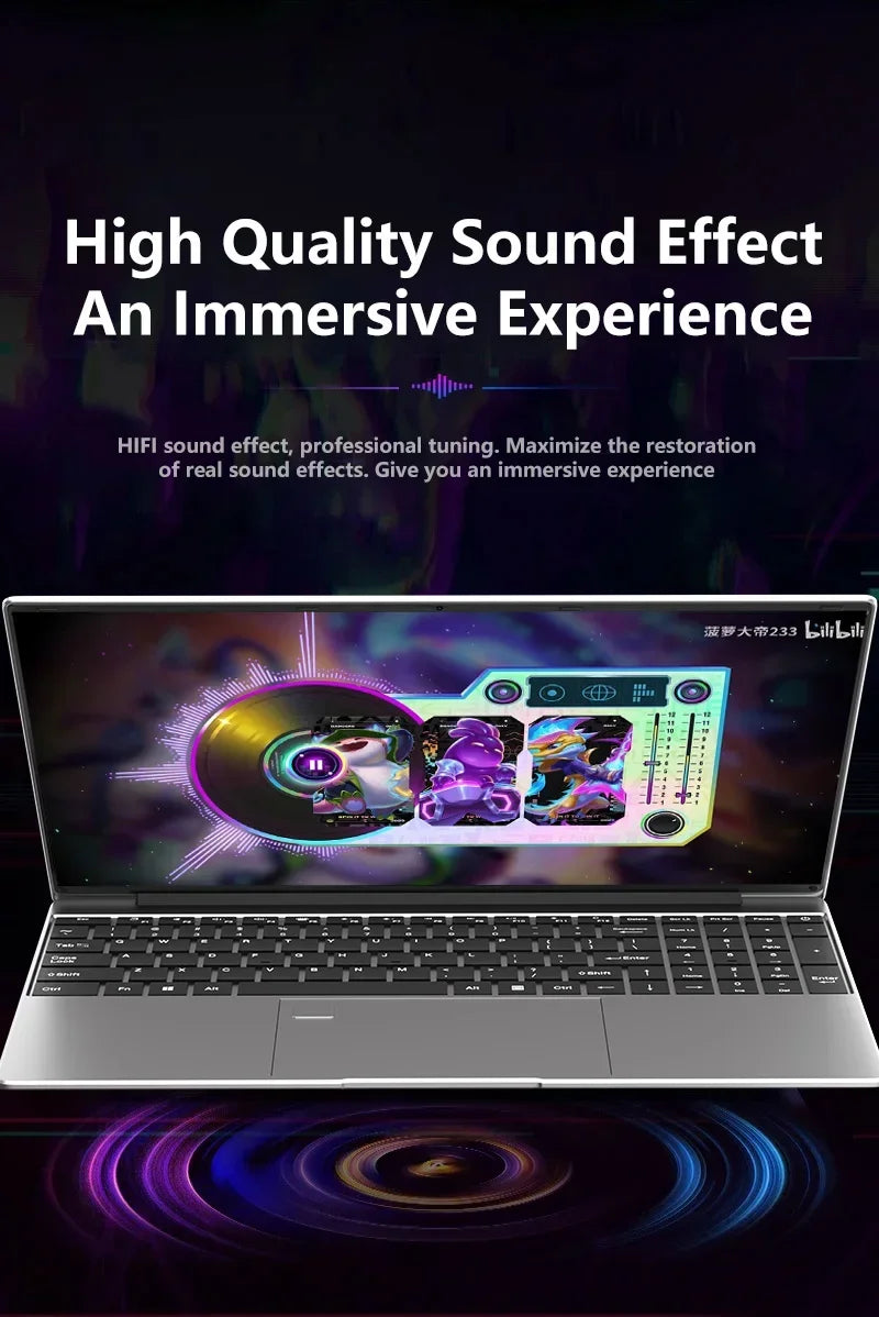 15.6 Inch Laptop Intel Core I9 10980HK Windows 11 Pro 32GB DDR4 M.2 2TB SSD Ultrabook Computer Fingerprint Unlock WIFI Fast