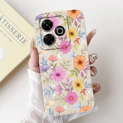 Casing For Redmi 13 Case 13 5G Cute Cat Fashion Luxury Flowers Silicone Shockproof Back Cover For Redmi 13 5G Phone Case Bumper
