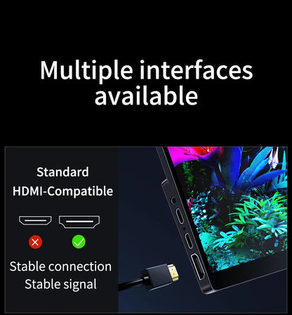 13.3'' AMOLED Portable Monitor OLED Screen 100%DCI-P3 One Cable USB-C Travelling Display On The Go for Office Laptop Mac Windows