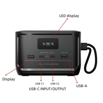 ALLPOWERS 31000mAh SOLAX P100 Portable Power Station 99.2wh Solar Generator with USB Output, LiFePO4 Battery for Camping Home RV