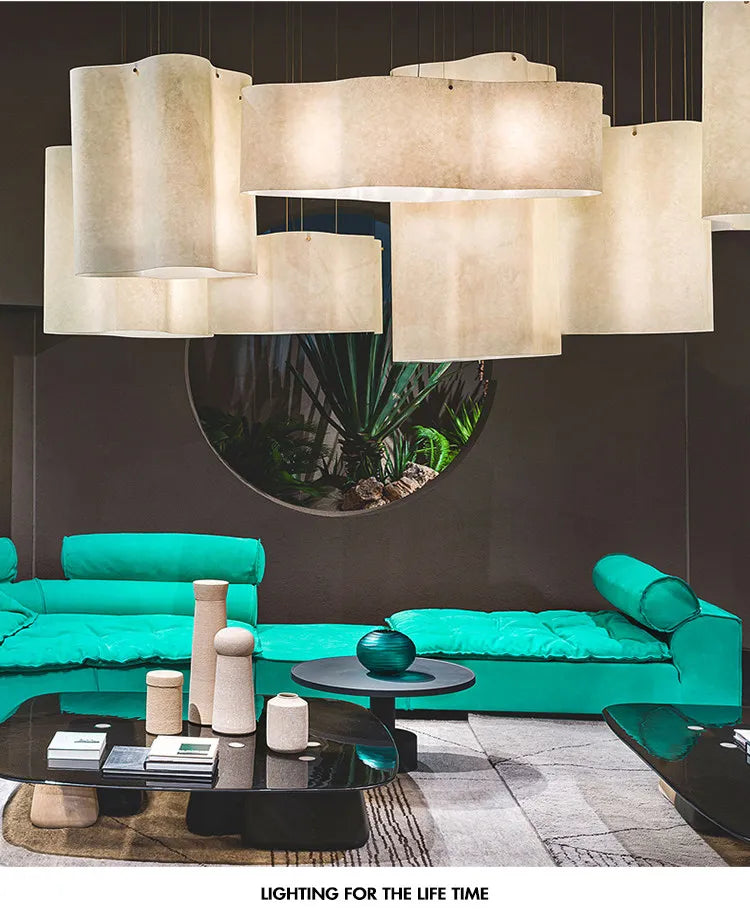Designer Cloud Pendant Light for High Ceiling Lobby Wabi Sabi LED Hanging Chandelier For Parlor Restaurant Hotel Project Lights